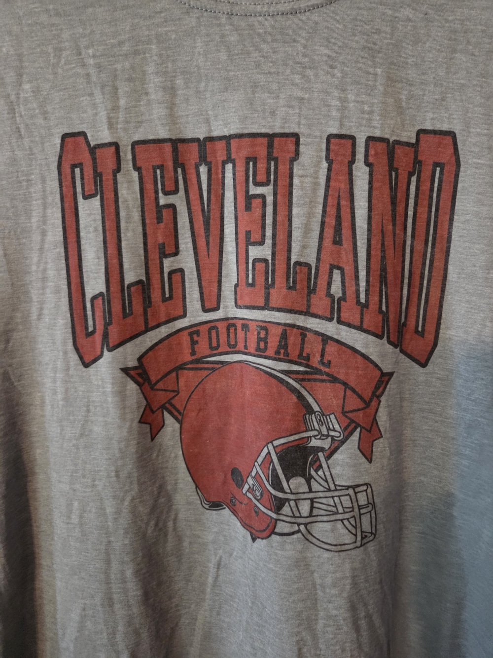 Next Level Apparel Gray Cleveland Browns Football Graphic Tee - Picture 4 of 5
